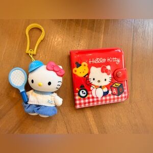 Sanrio Hello Kitty Red Wallet with Blue Hello Kitty Doll Keychain